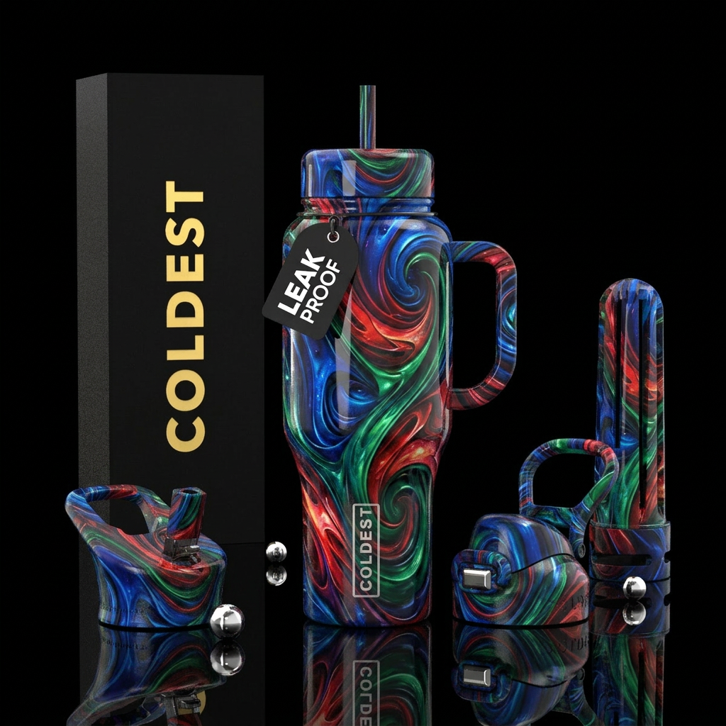 Unusual,glossy, mysteriously,trompe-l'œil, savvy, ... water bottle design