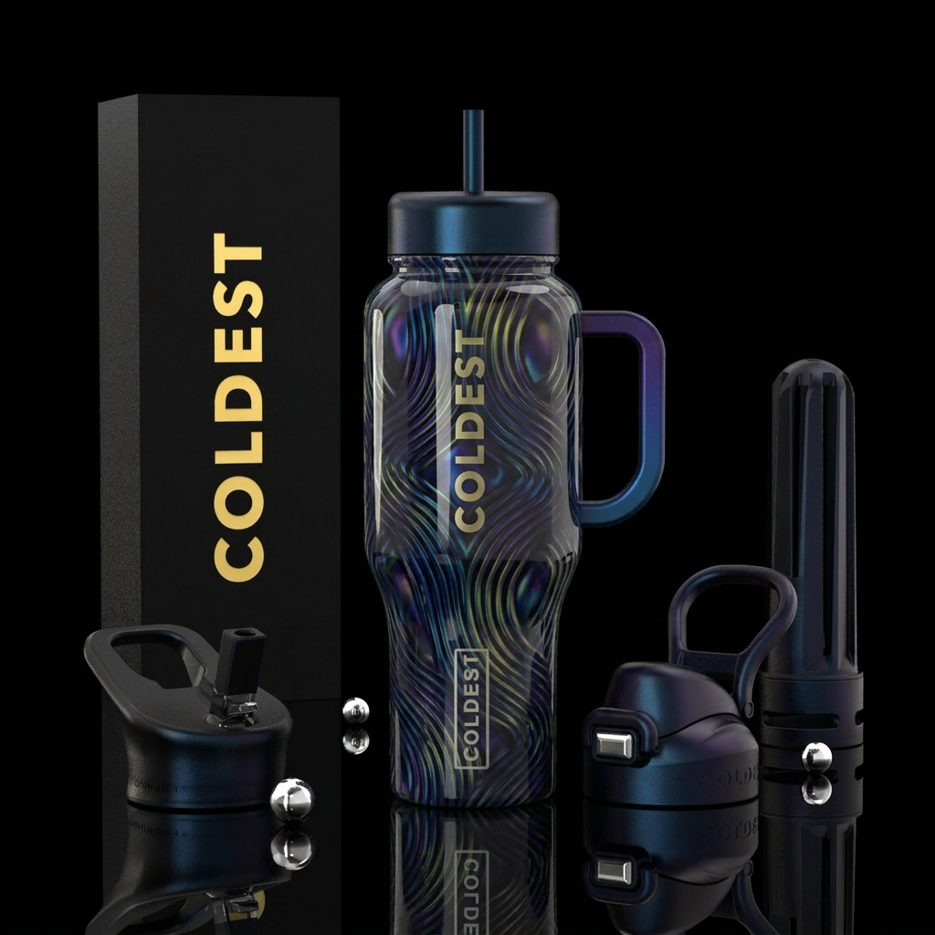 Unusual,glossy, mysteriously,trompe-l'œil, savvy, ... water bottle design