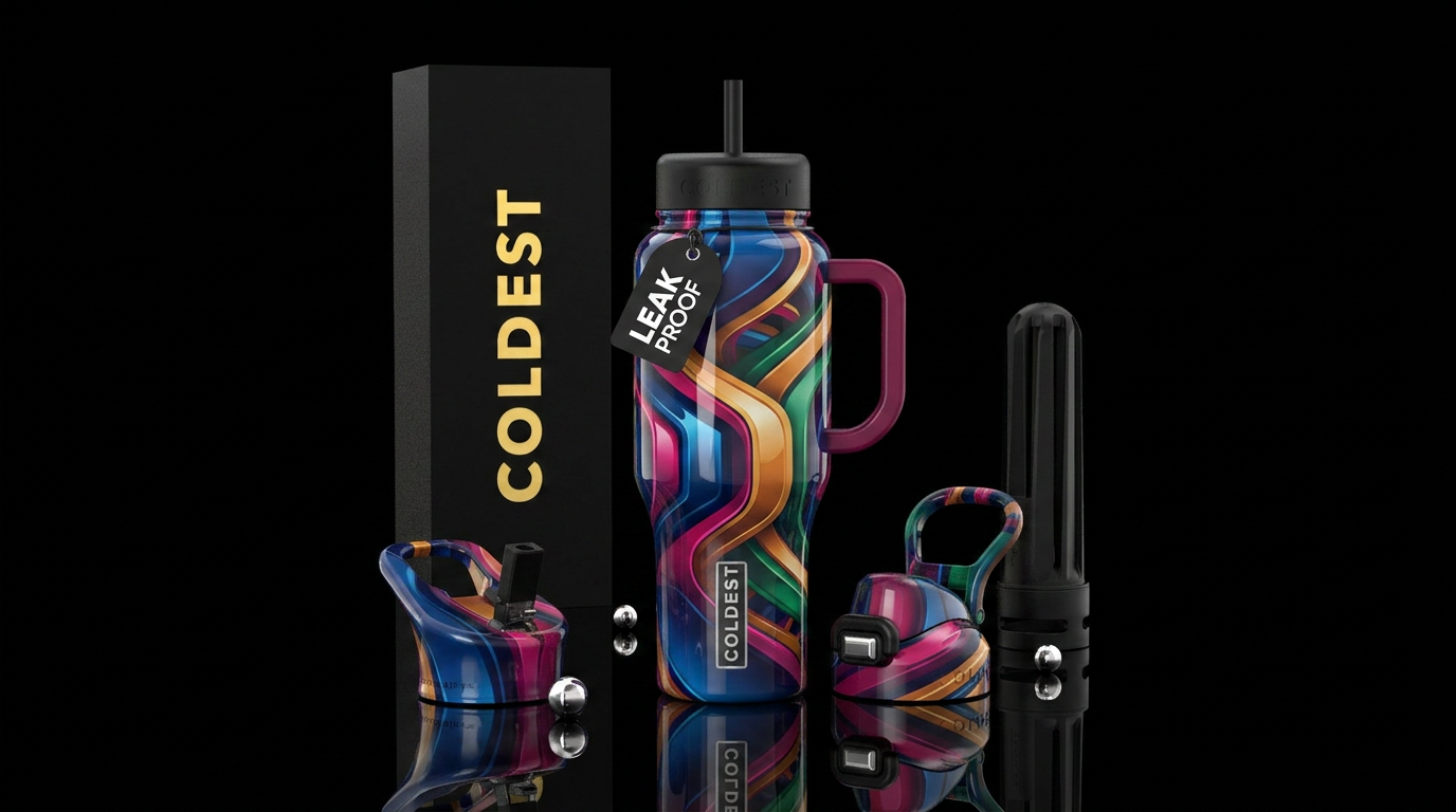 Unusual,glossy, mysteriously,trompe-l'œil, savvy, ... water bottle design
