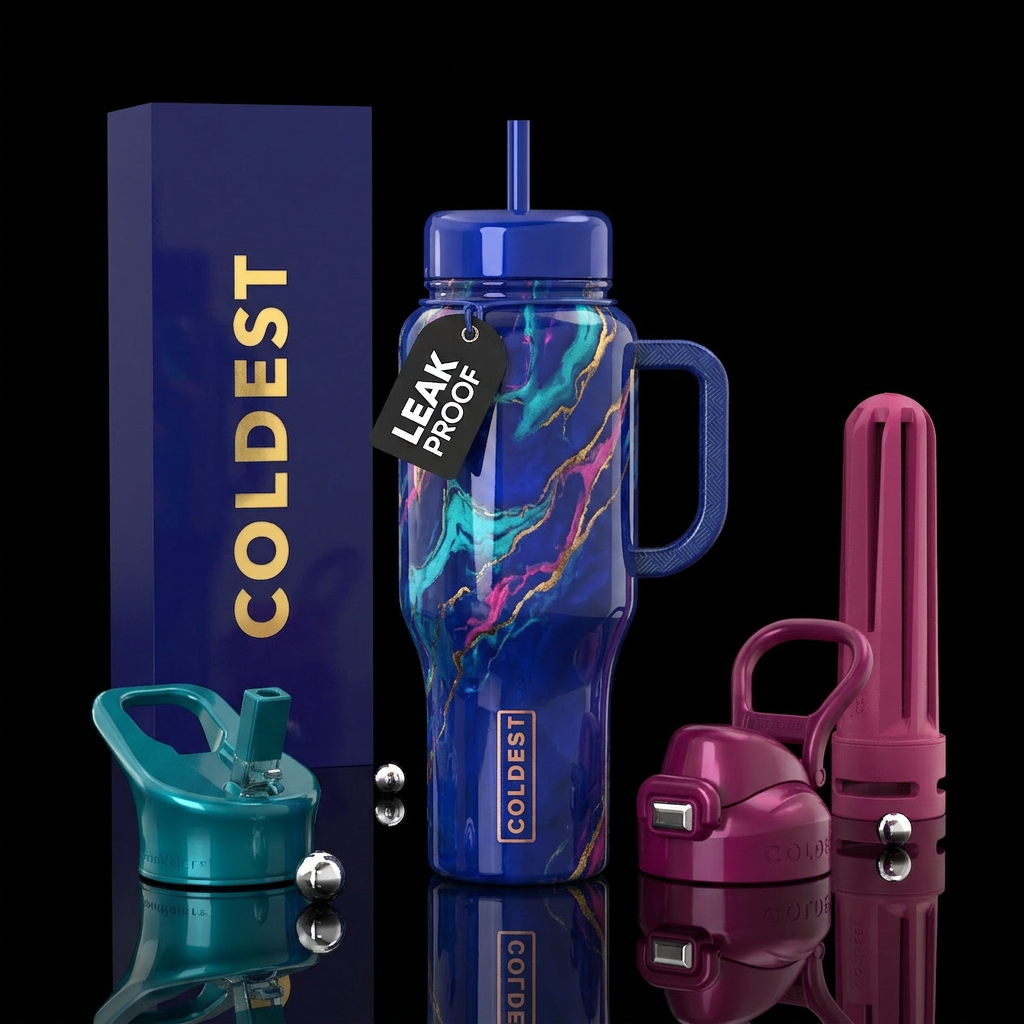 Unusual,glossy, mysteriously,trompe-l'œil, savvy, ... water bottle design