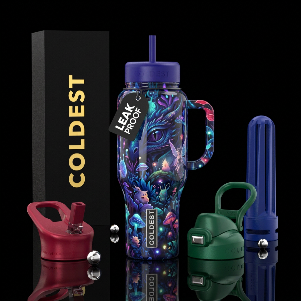 Unusual,glossy, mysteriously,trompe-l'œil, savvy, ... water bottle design