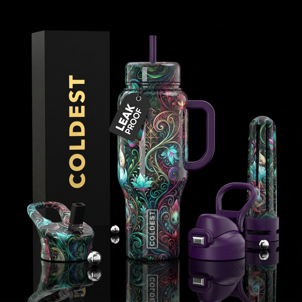 Unusual,glossy, mysteriously,trompe-l'œil, savvy, ... water bottle design