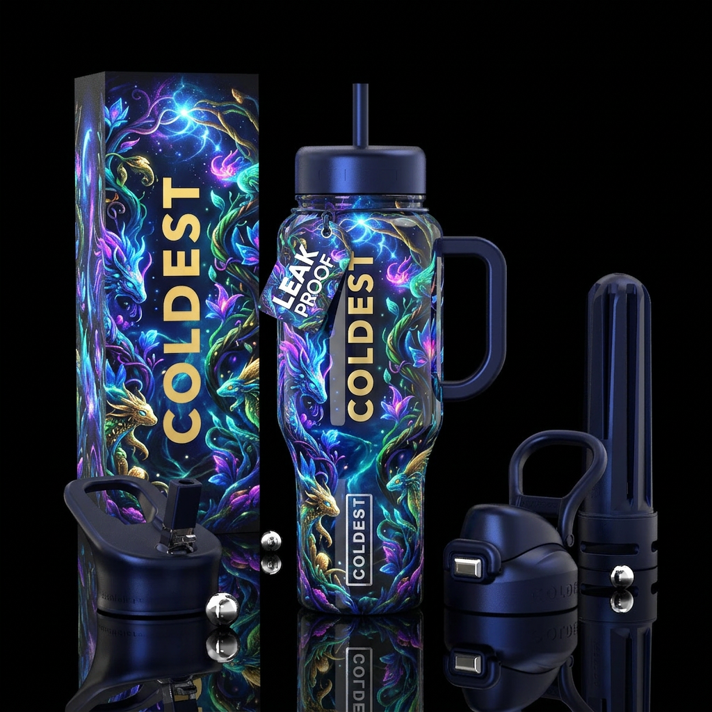 Unusual,glossy, mysteriously,trompe-l'œil, savvy, ... water bottle design