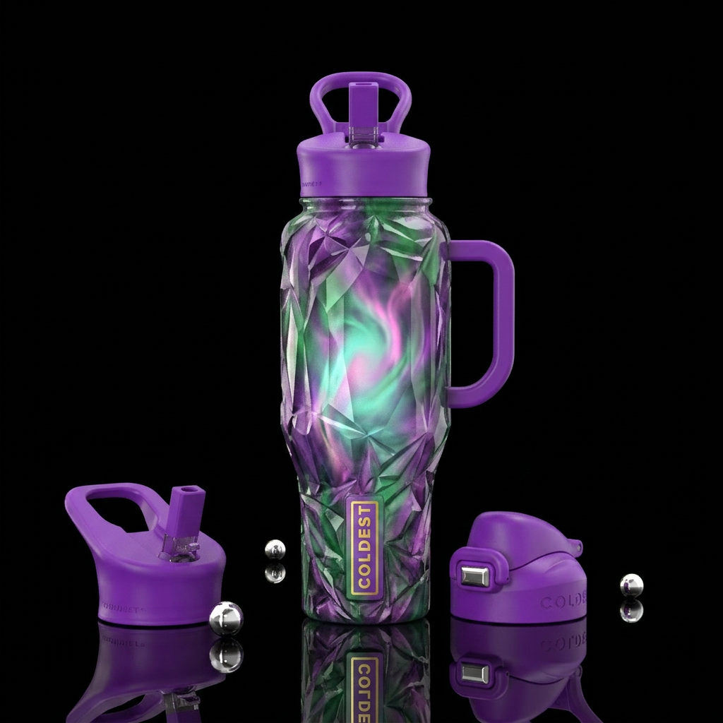 Unusual,glossy, mysteriously,trompe-l'œil, savvy, ... water bottle design