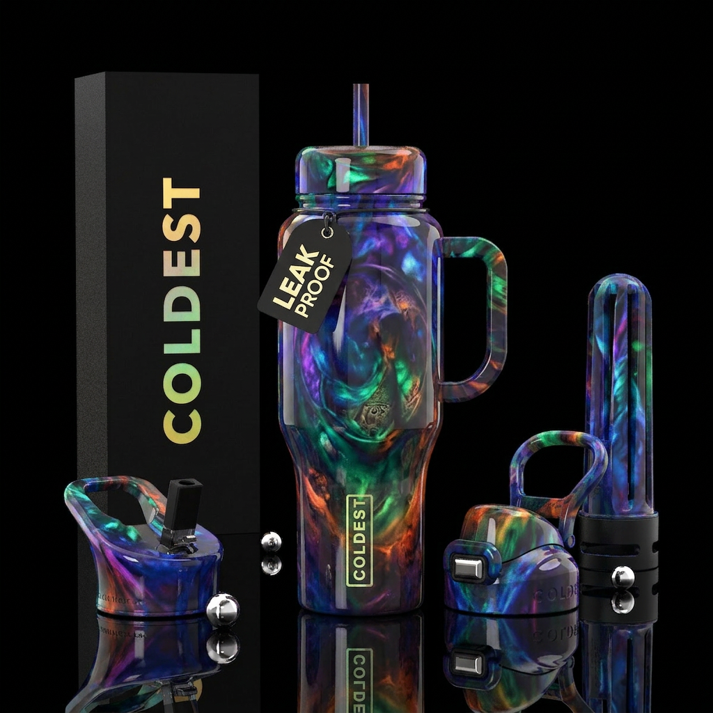 Unusual,glossy, mysteriously,trompe-l'œil, savvy, ... water bottle design