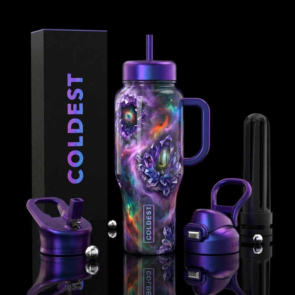 Unusual,glossy, mysteriously,trompe-l'œil, savvy, ... water bottle design