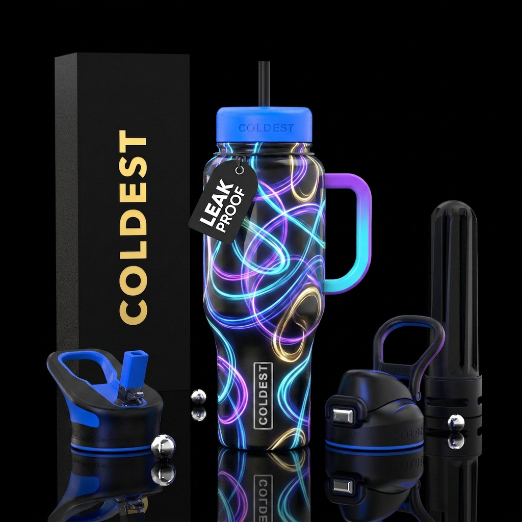 Loopy,alluring, glossy, glowie, savvy, trompe-l'œi... water bottle design