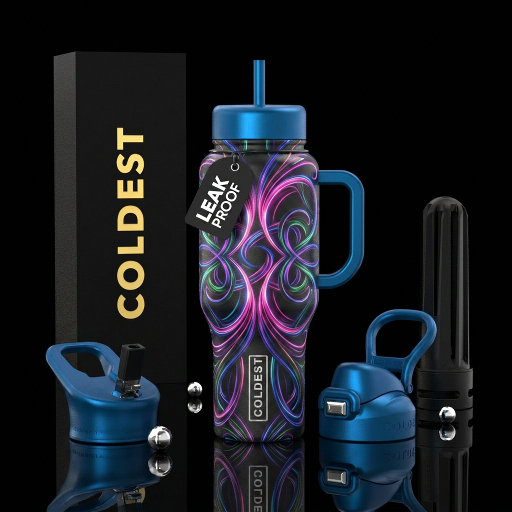 Loopy,alluring, glossy, glowie, savvy, trompe-l'œi... water bottle design