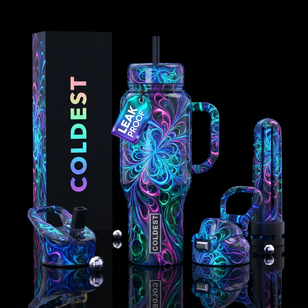 Loopy, crazy,alluring, glossy, glowie, savvy, trom... water bottle design