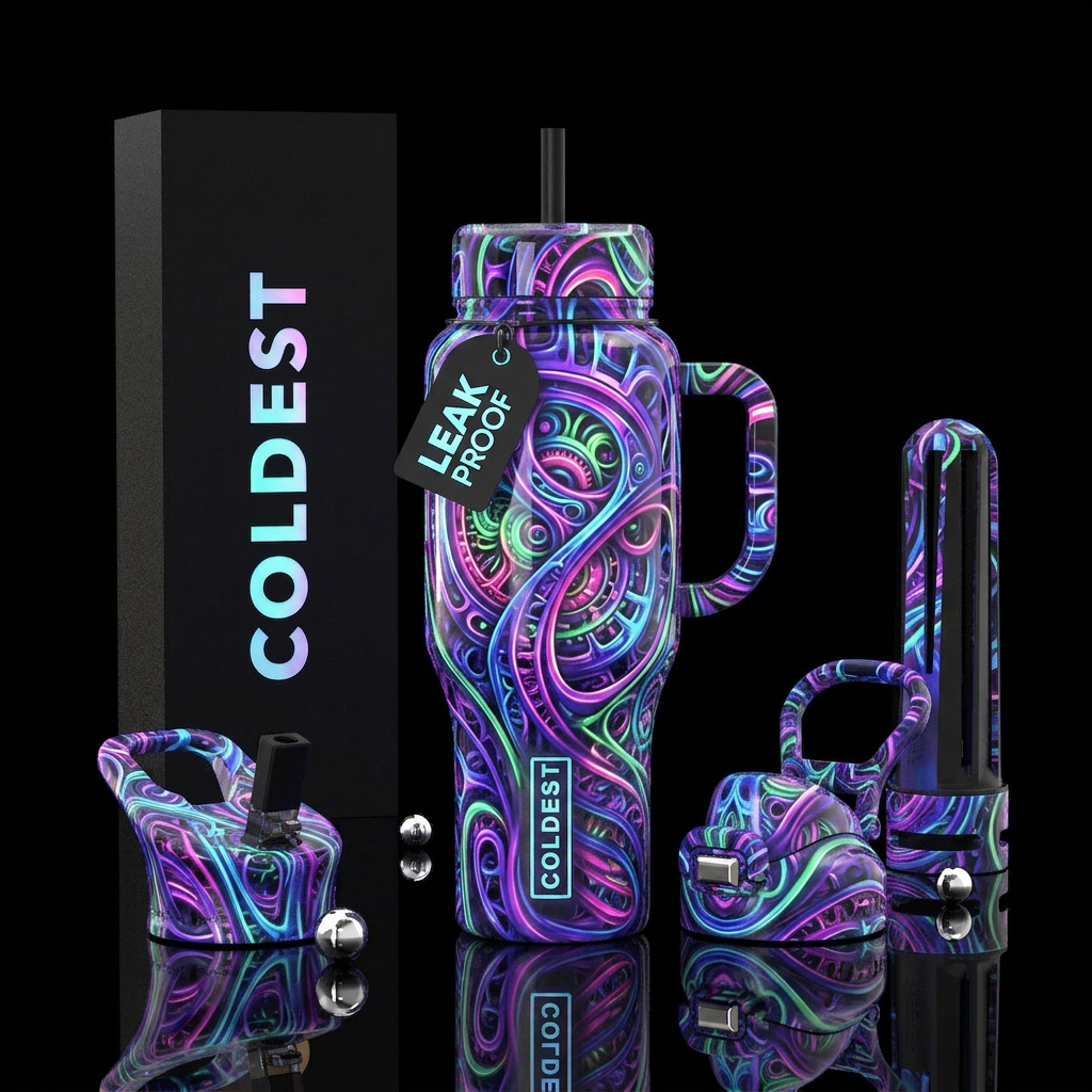 Loopy, crazy,alluring, glossy, glowie, savvy, trom... water bottle design