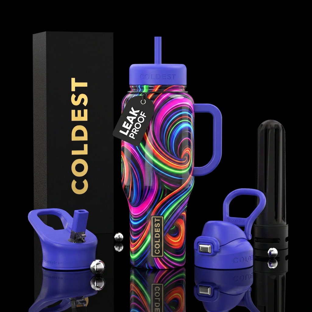 Loopy, crazy,alluring, glossy, glowie, savvy, trom... water bottle design
