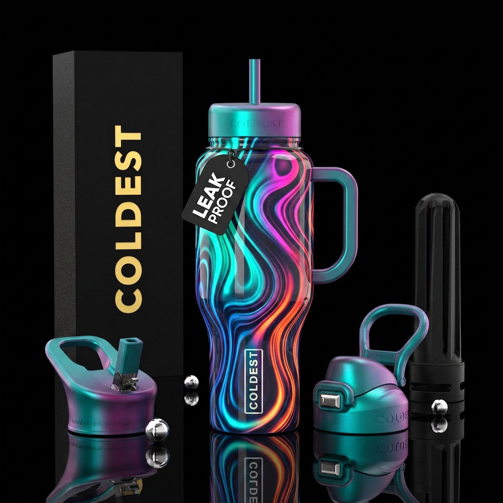 Loopy, crazy,alluring, glossy, glowie, savvy, trom... water bottle design
