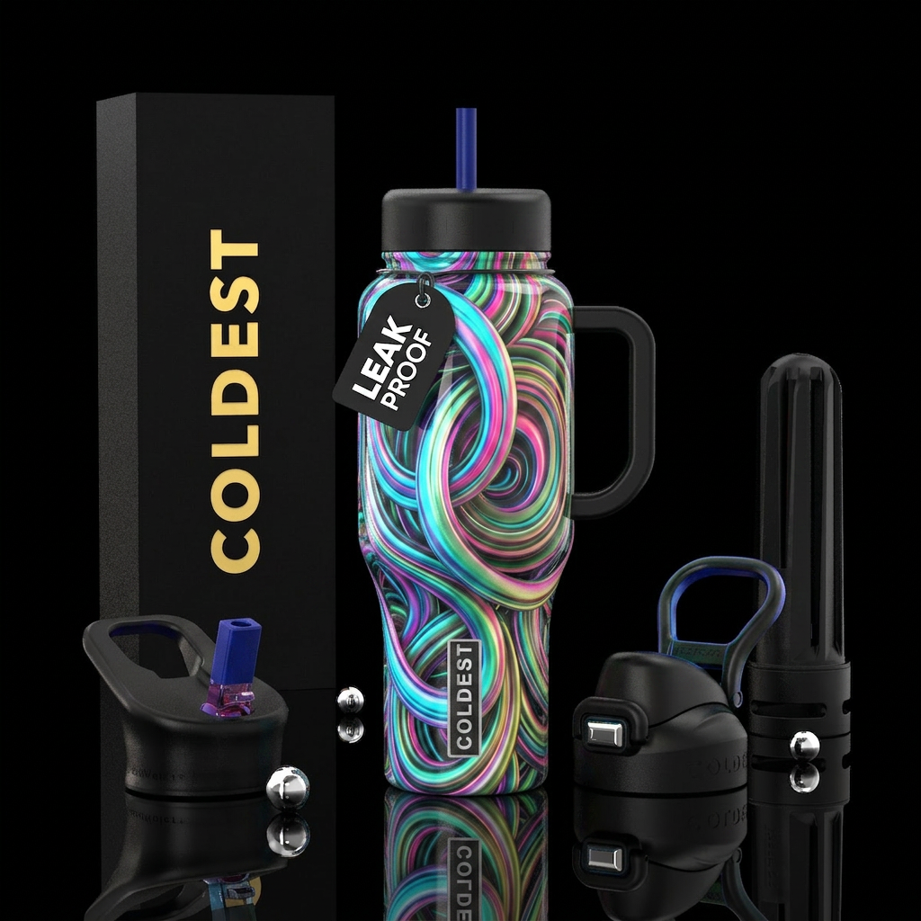 Loopy, crazy,alluring, glossy, glowie, savvy, trom... water bottle design