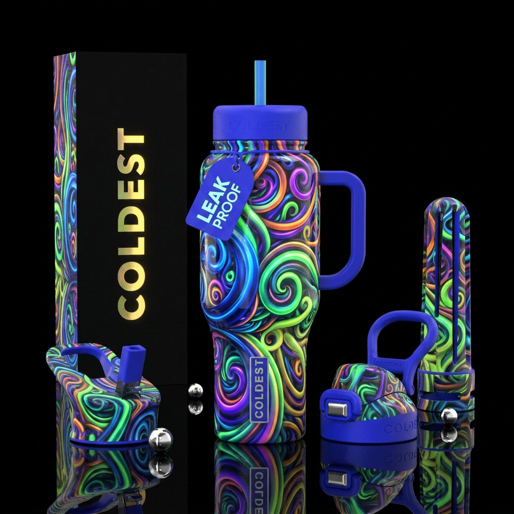 Loopy, crazy,alluring, glossy, glowie, savvy, trom... water bottle design
