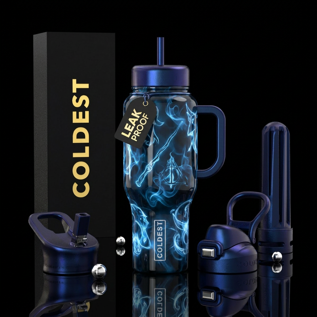 Patronis, glossy, glowie, trompe-l'œil, wand,myste... water bottle design