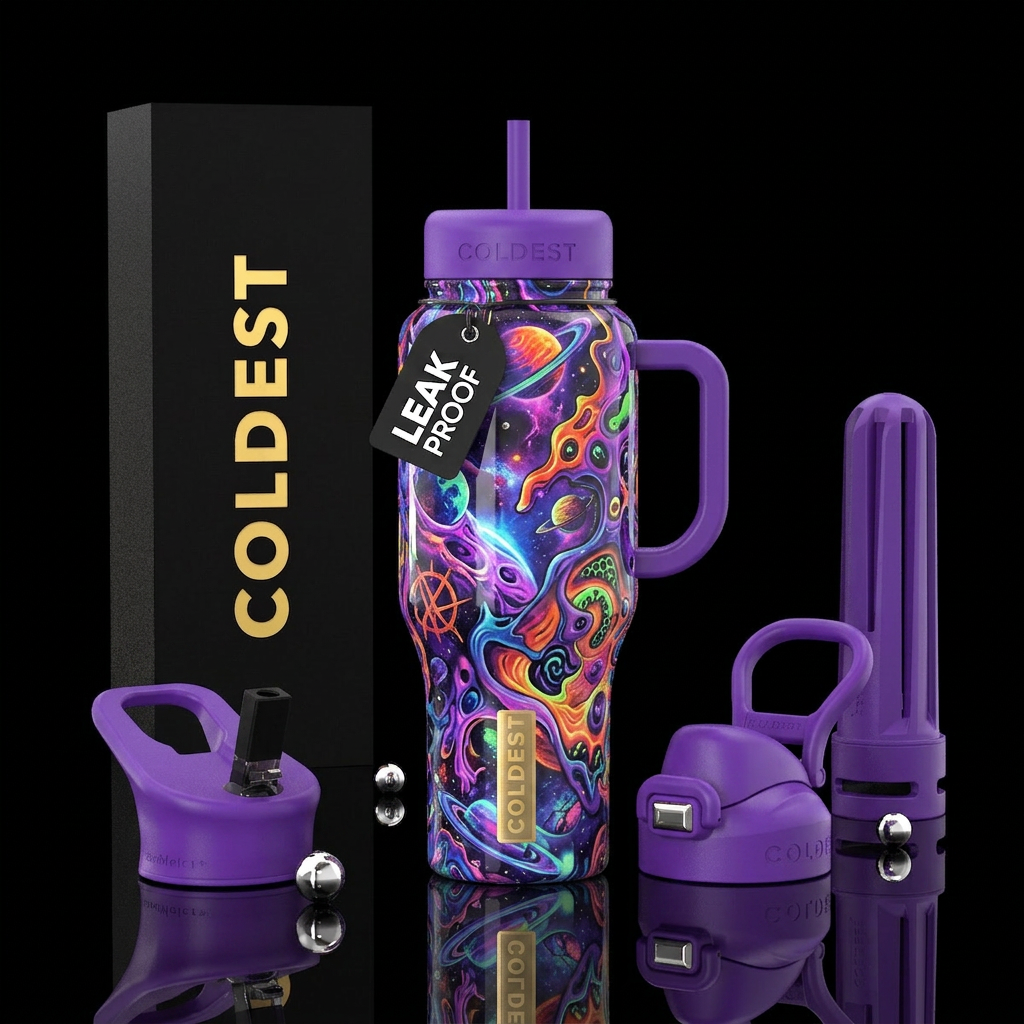 Lost, glossy, trompe-l'œil, fantasy, rebellious, s... water bottle design