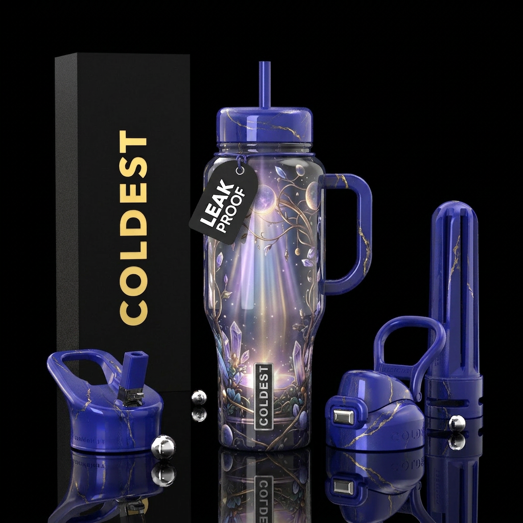 Romanticism, glossy, glowie, alluring, trompe-l'œi... water bottle design