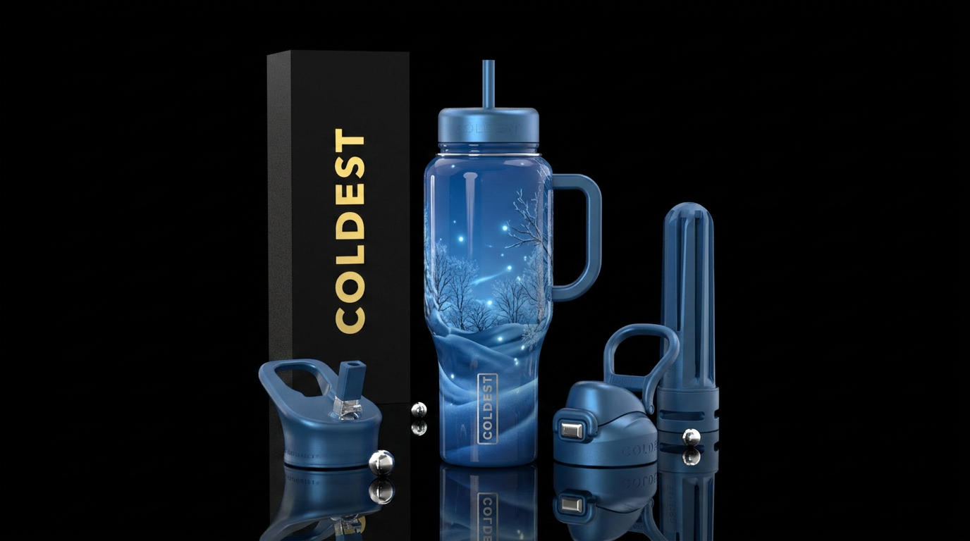 Romanticism, glossy, glowie, alluring, trompe-l'œi... water bottle design