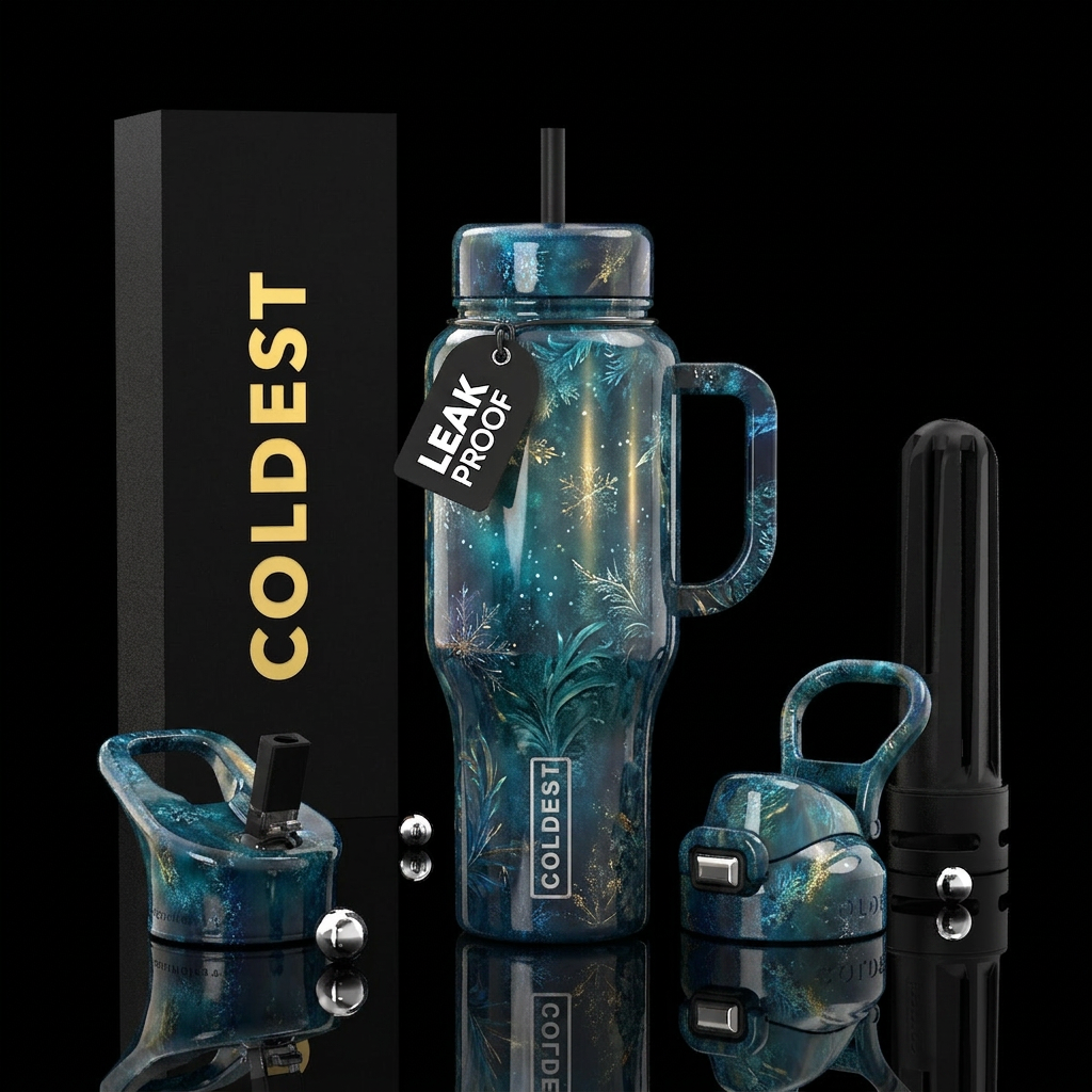 Romanticism, glossy, glowie, alluring, trompe-l'œi... water bottle design