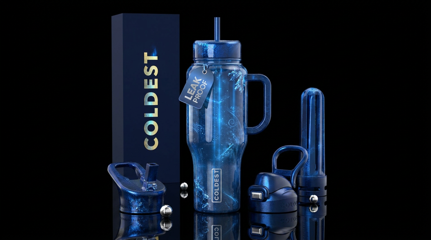 Romanticism, glossy, glowie, alluring, trompe-l'œi... water bottle design