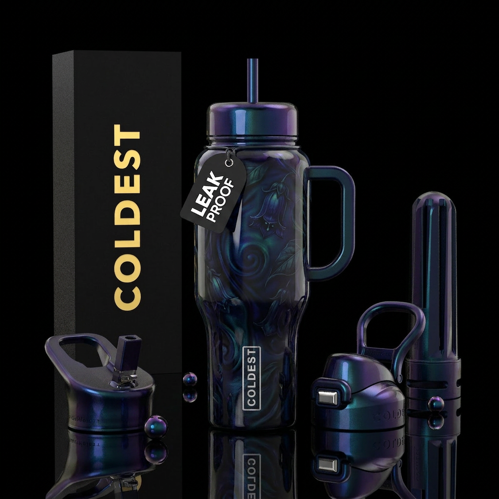 shiftiest lacquers, DEADLY NIGHTSHADE,glossy, glow... water bottle design
