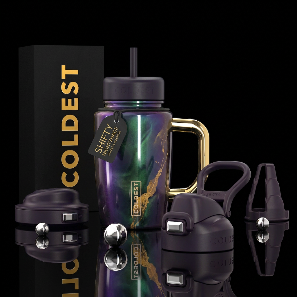 shifty lacquers, DEADLY NIGHTSHADE,glossy, glowie,... water bottle design