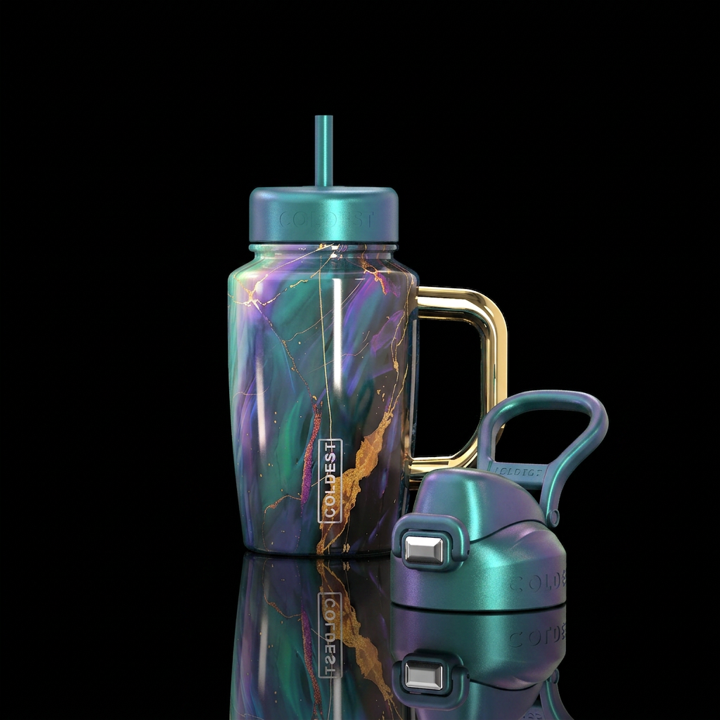 shifty lacquers, SHADE,glossy, glowie, trompe-l'œi... water bottle design