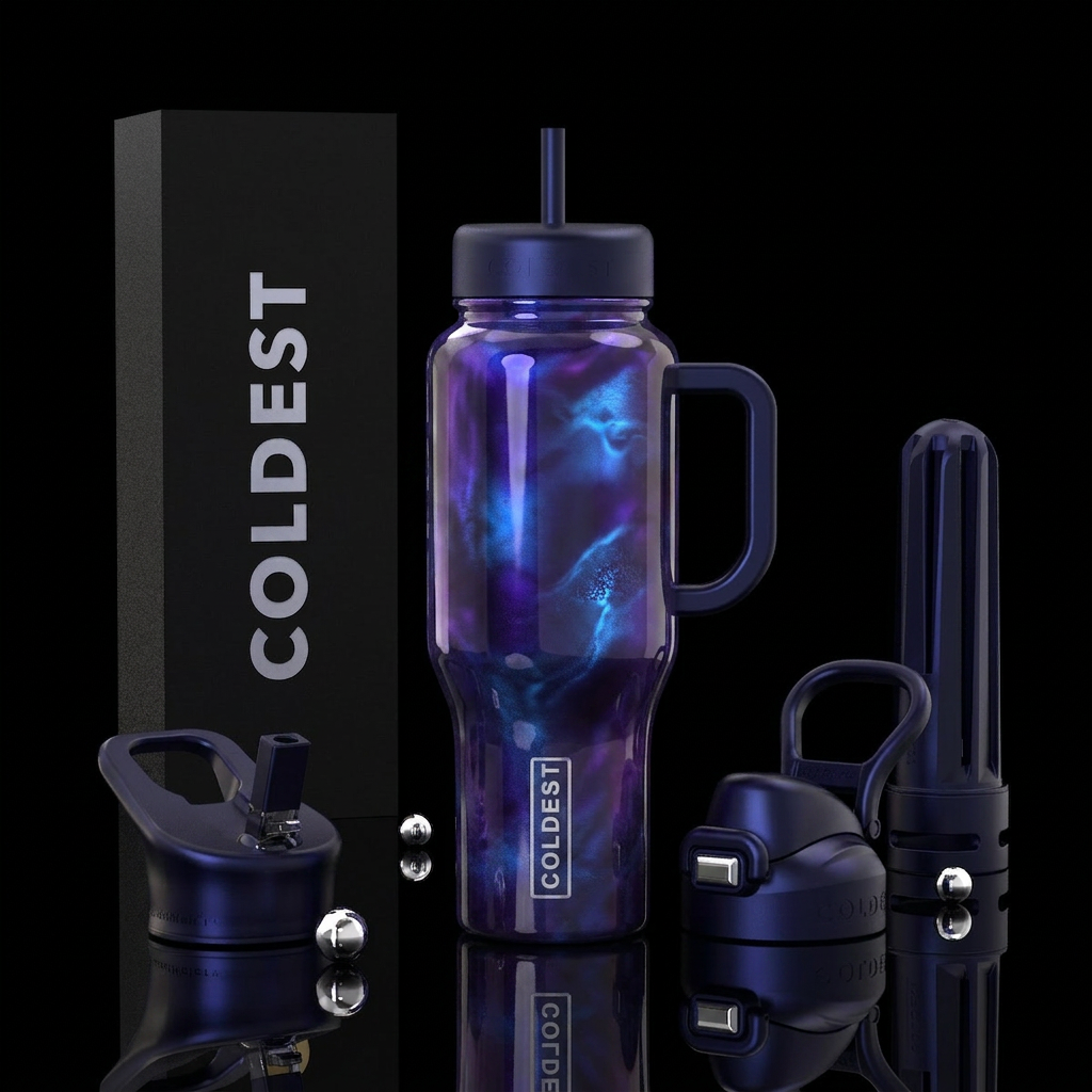 shifty, haunting shade,glossy, glowie, trompe-l'œi... water bottle design