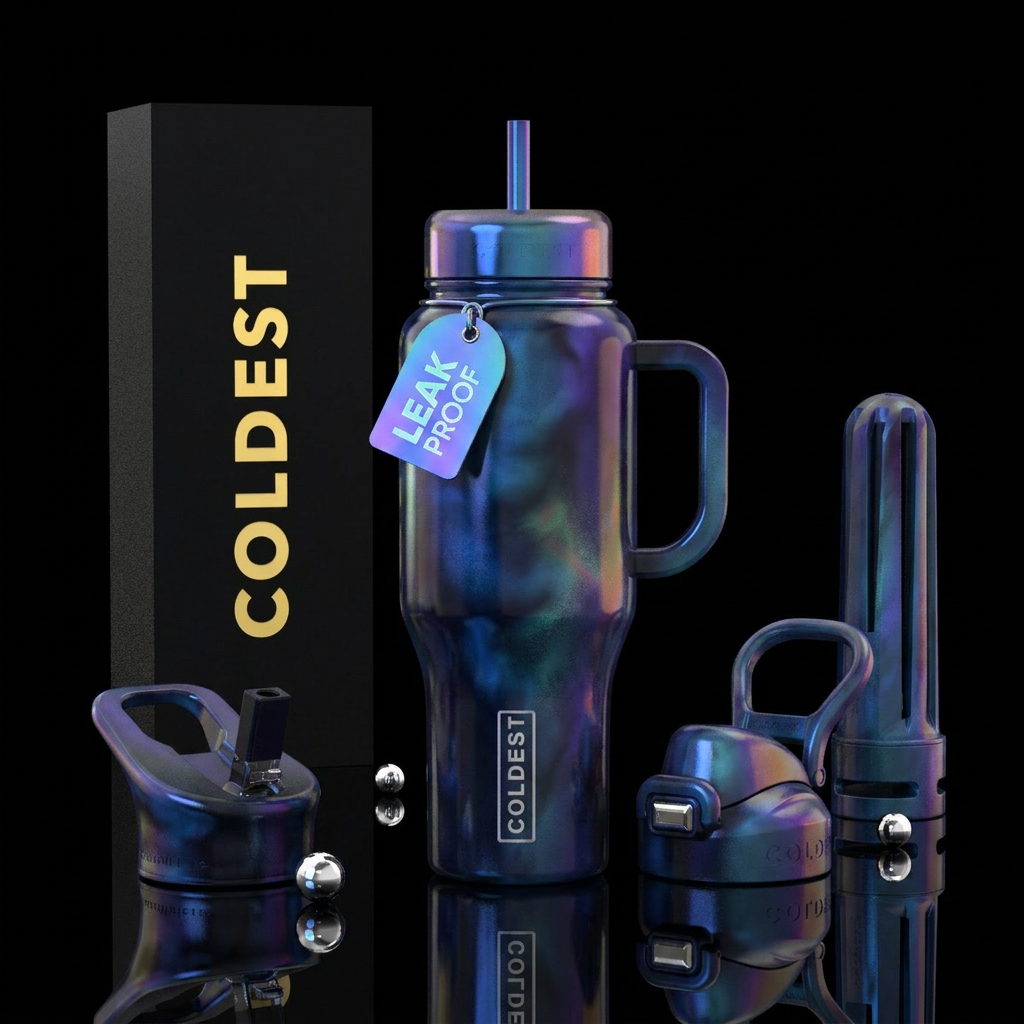 shifty, haunting shade,glossy, glowie, trompe-l'œi... water bottle design
