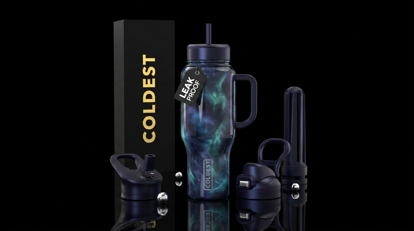 shifty, haunting shade,glossy, glowie, trompe-l'œi... water bottle design