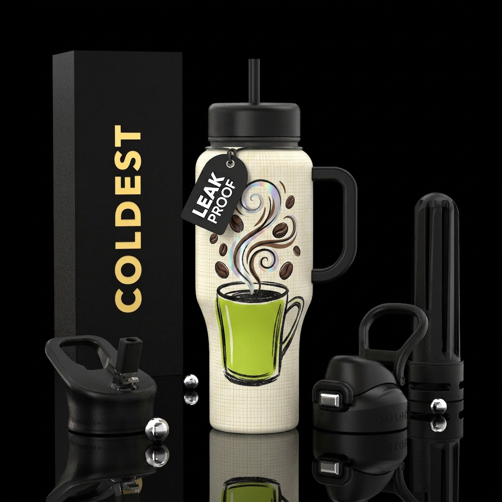 background is a light cream-colored, textured line... water bottle design