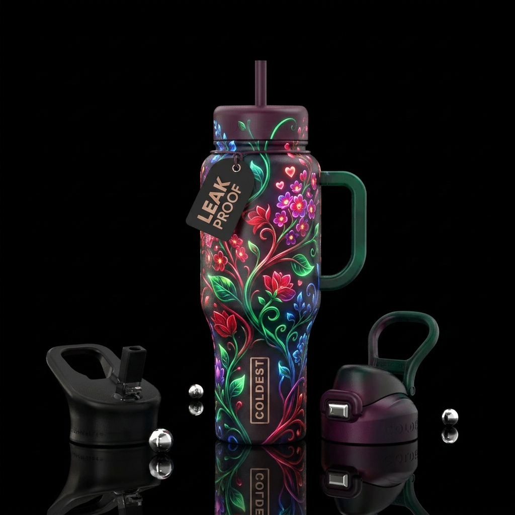Cute lovevines, flowering, glossy, glowie, trompe-... water bottle design