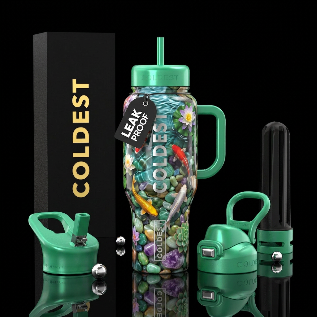 feng shui,glossy, trompe-l'œil, water bottle design