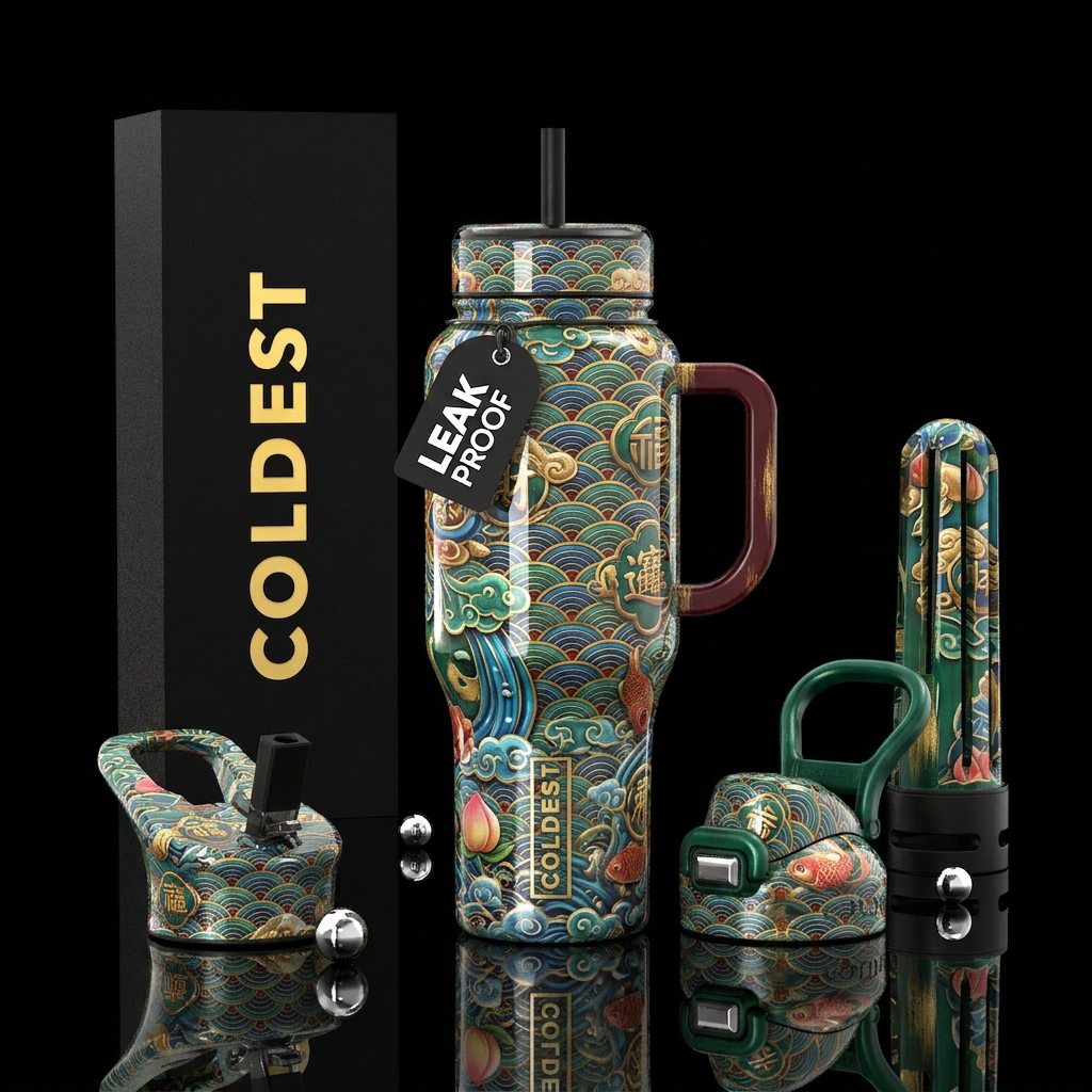feng shui,luck,glossy, trompe-l'œil, water bottle design