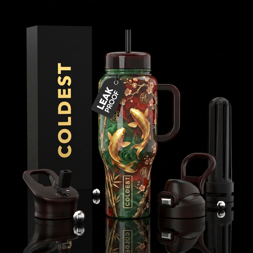feng shui,luck,glossy, trompe-l'œil, water bottle design