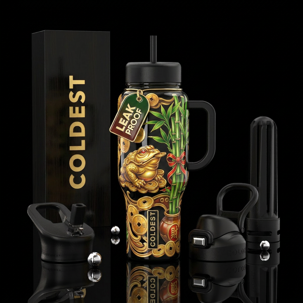 feng shui,lucky, glossy, trompe-l'œil, water bottle design