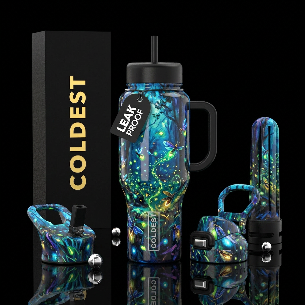 understated, oil painting,glossy, trompe-l'œil, pe... water bottle design