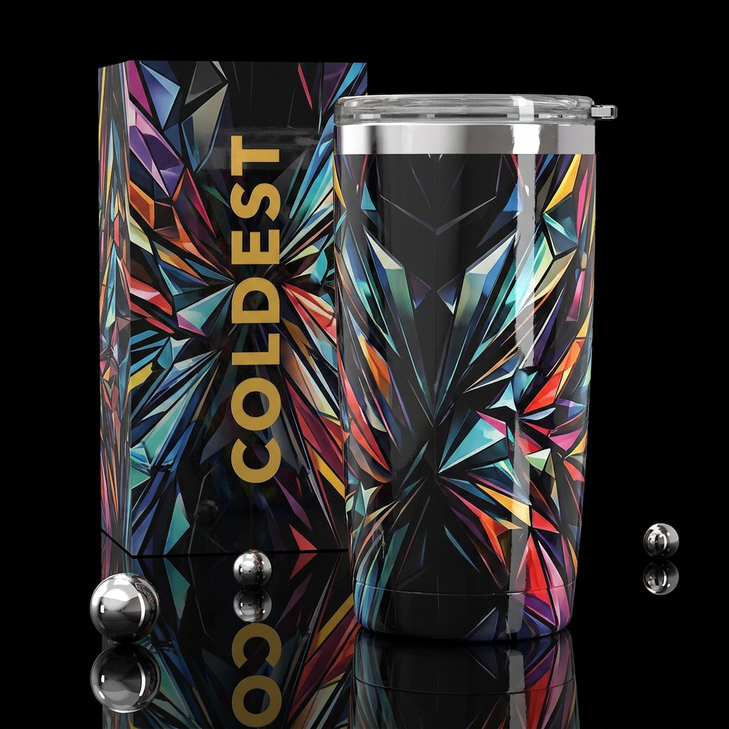 understated, ,glossy, trompe-l'œil, dramatic, , po... water bottle design