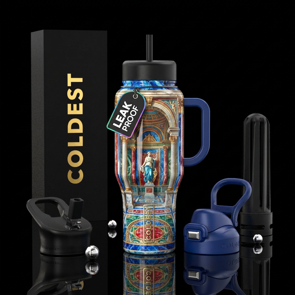 The muse,glossy,trompe-l'œil water bottle design