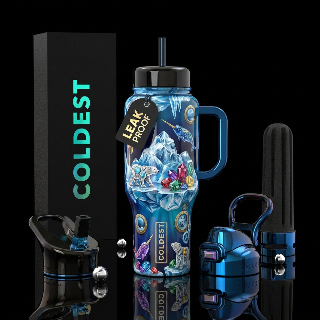 The coolest,glossy,trompe-l'œil water bottle design