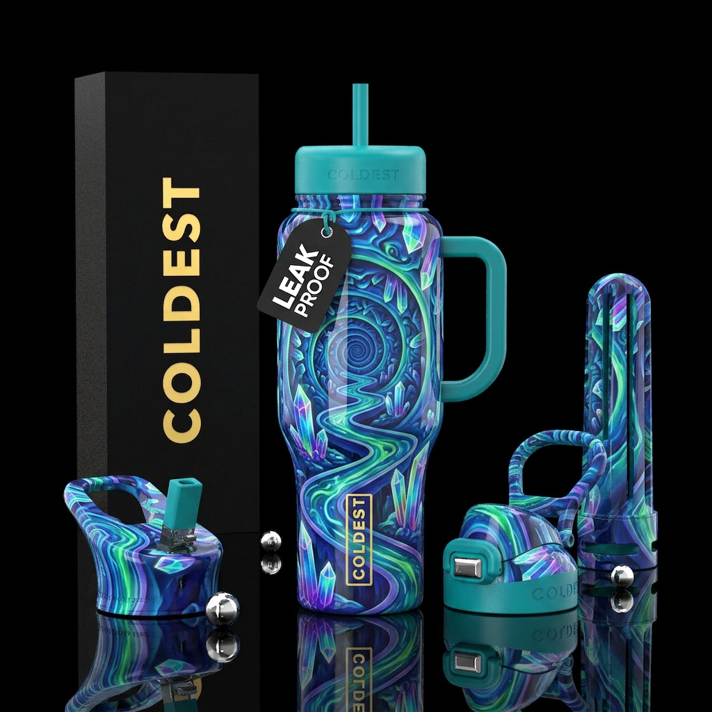 The coolest,glossy,trompe-l'œil water bottle design