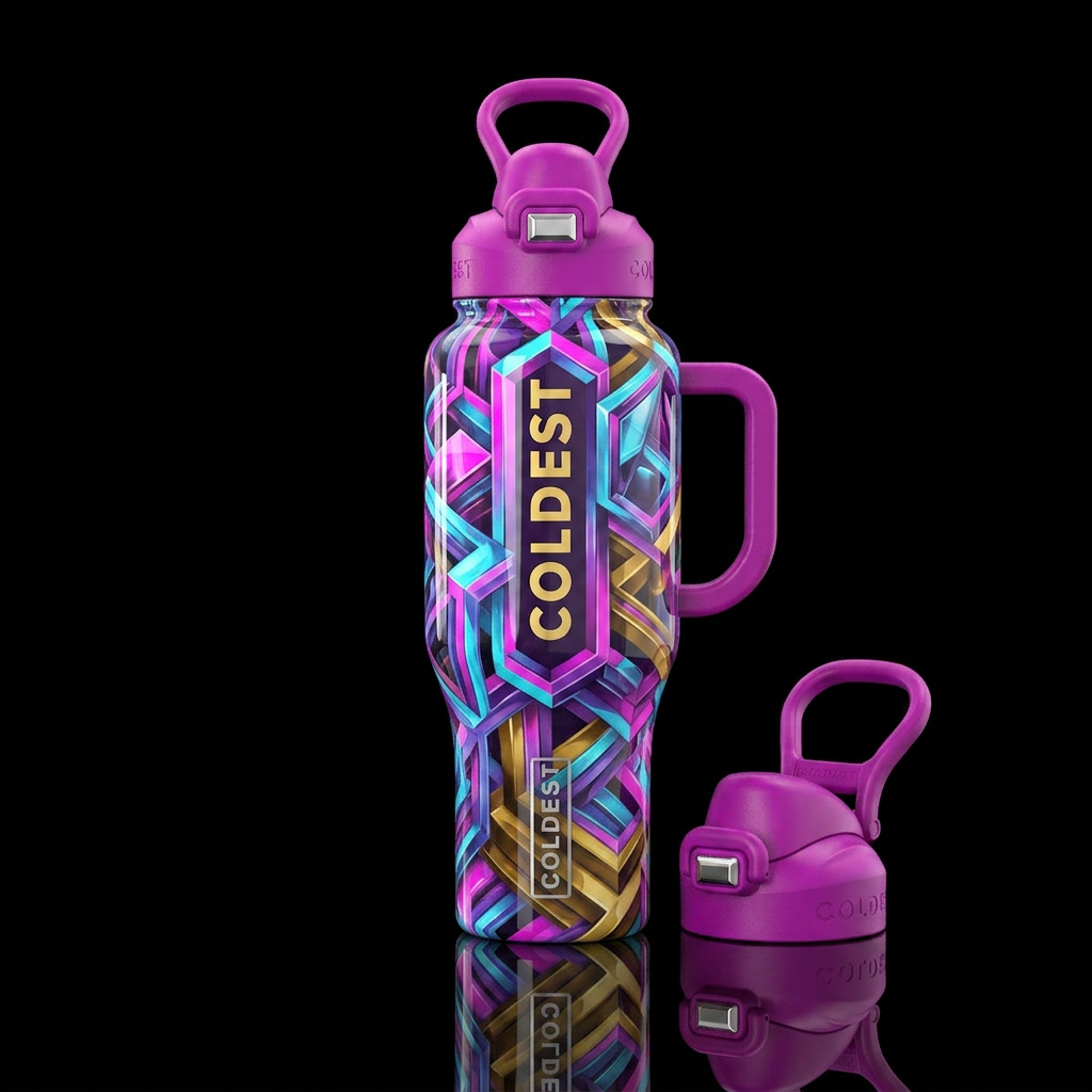 coolest,glossy,trompe-l'œil water bottle design