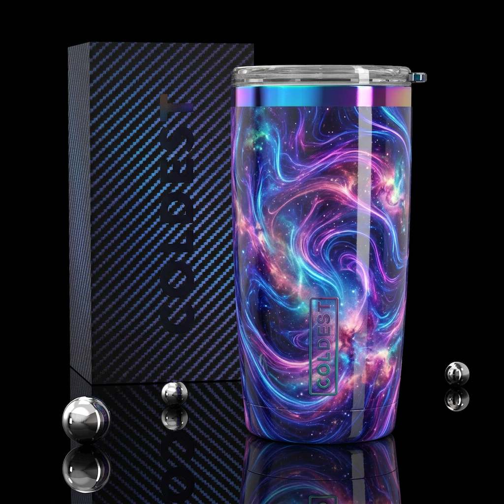Flamboyant beautiful , glossy, trompe-l'œil, glowi... water bottle design