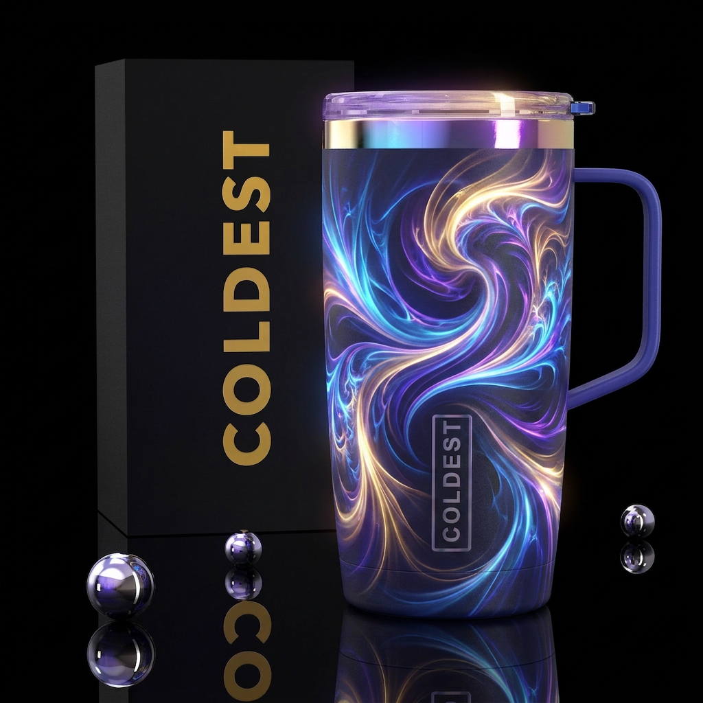 Flamboyant beautiful , glossy, trompe-l'œil, glowi... water bottle design