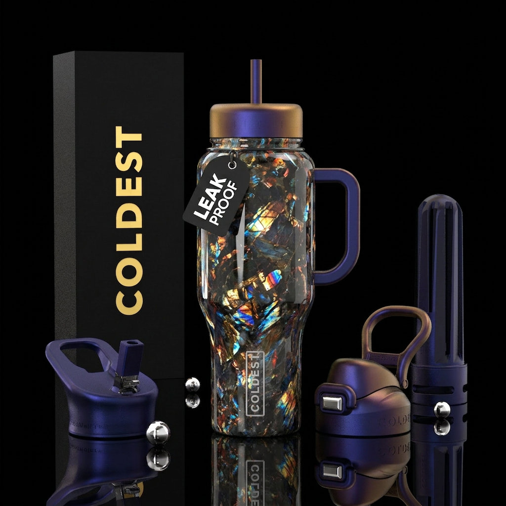 ,glossy,colorful, trompe-l'œil,nuumite water bottle design