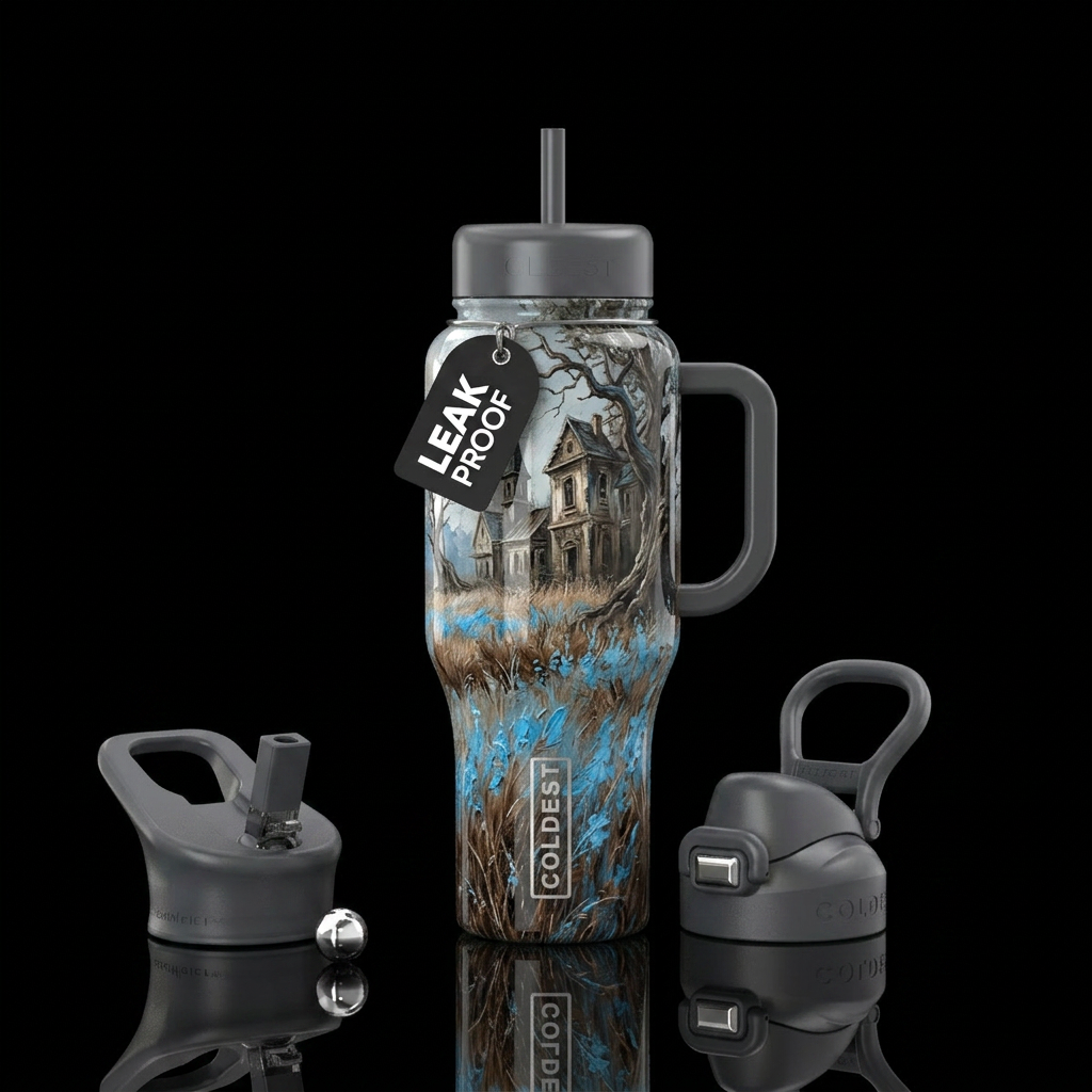 Painting, paint scrapper with a couple different h... water bottle design