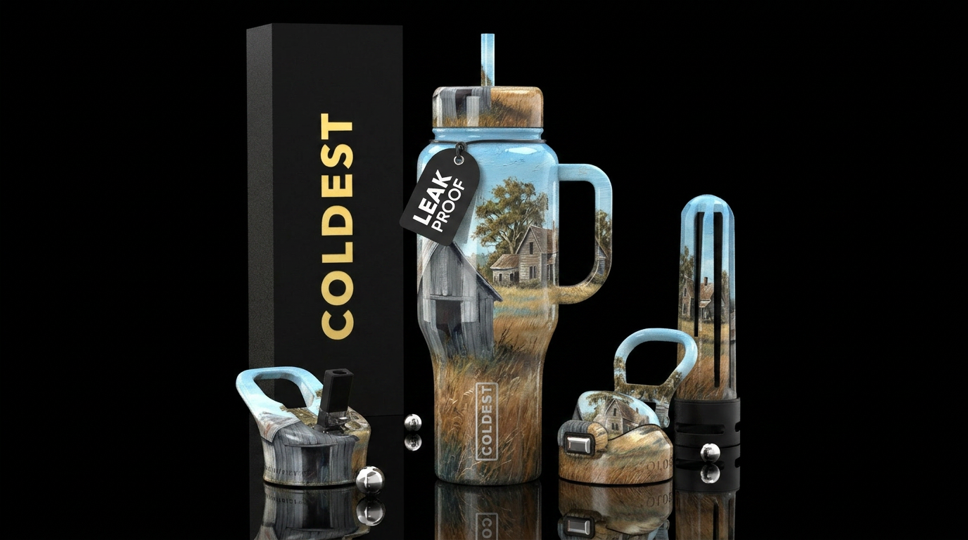 Painting, paint scrapper with a couple different h... water bottle design