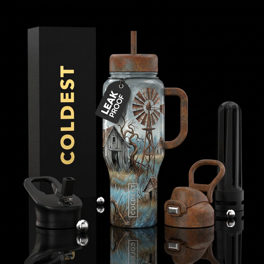 Painting, paint scrapper with a couple different h... water bottle design