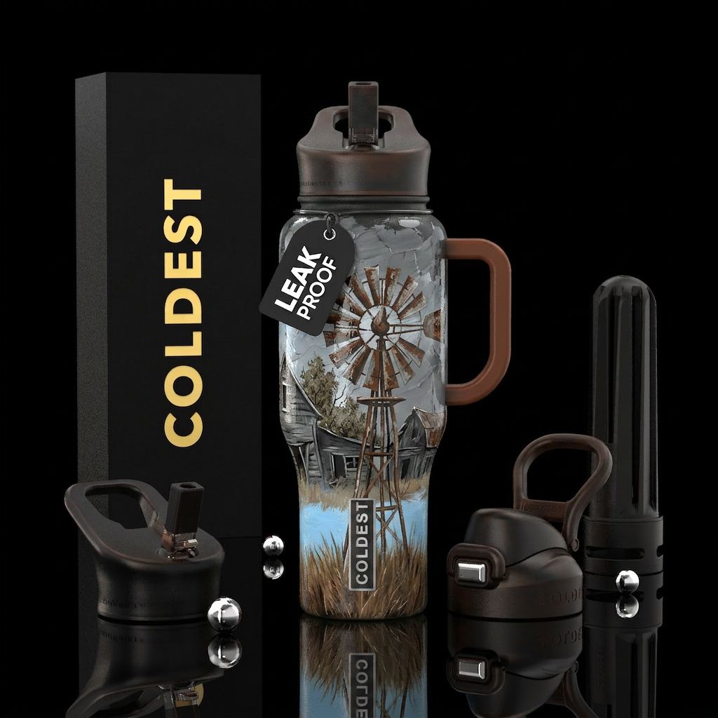 Painting, paint scrapper with a couple different h... water bottle design