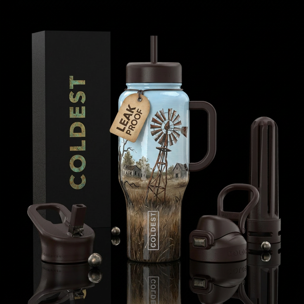 Painting, paint scrapper with a couple different h... water bottle design